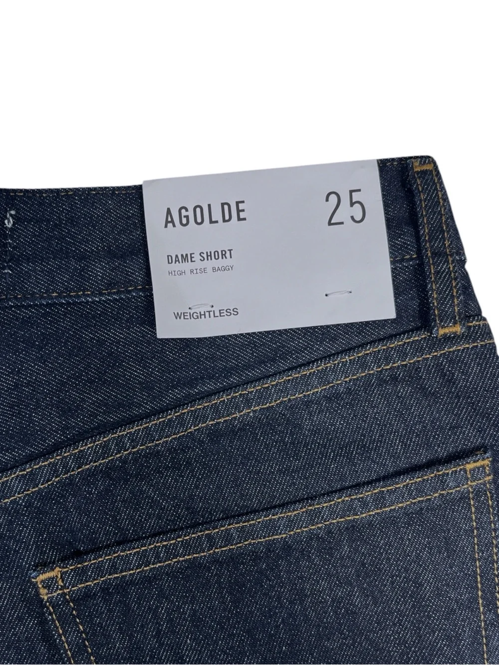NWT Agolde Dame Short High Rise Baggy in Rinse Wash Size 25